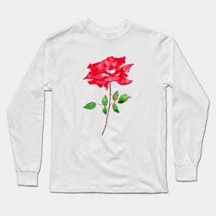 aesthetic red  rose  flower designs Long Sleeve T-Shirt